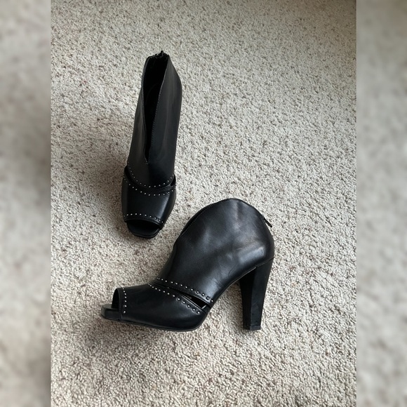 Franco Sarto Shoes - Franco Sarto peep toe studded black leather pumps